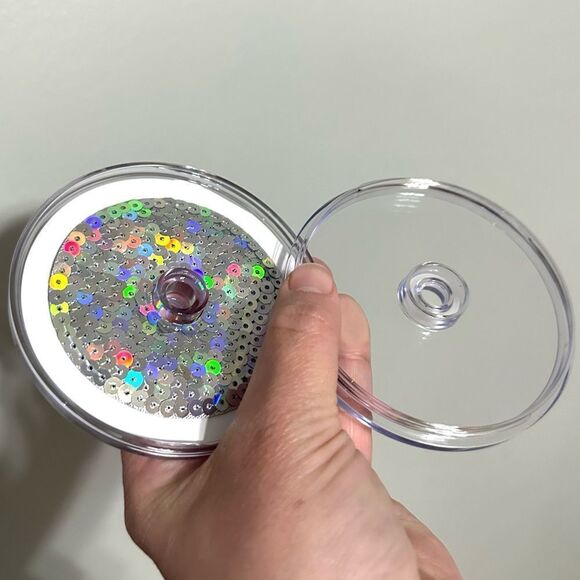 Starbucks 2022 Blue Venti Tumbler w customizable lid - silver sequin insert - Picture 6 of 6